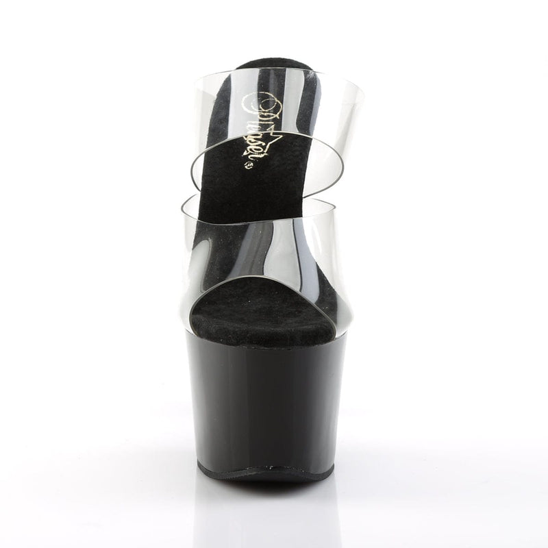 Pleaser SKY-302 Platform Slide (Clear/Black)