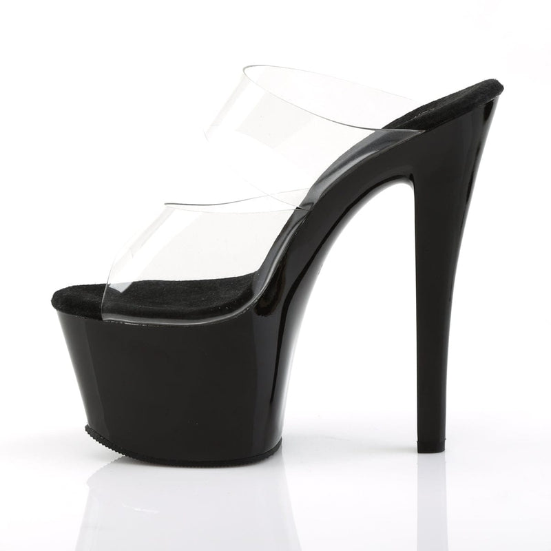 Pleaser SKY-302 Platform Slide (Clear/Black)