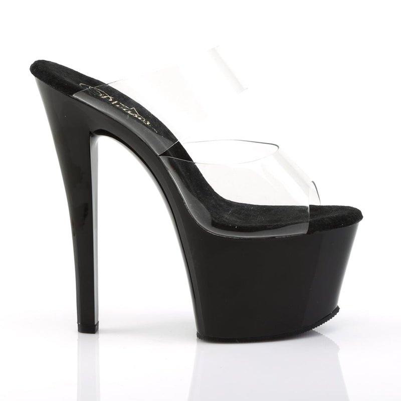 Pleaser SKY-302 Platform Slide (Clear/Black)
