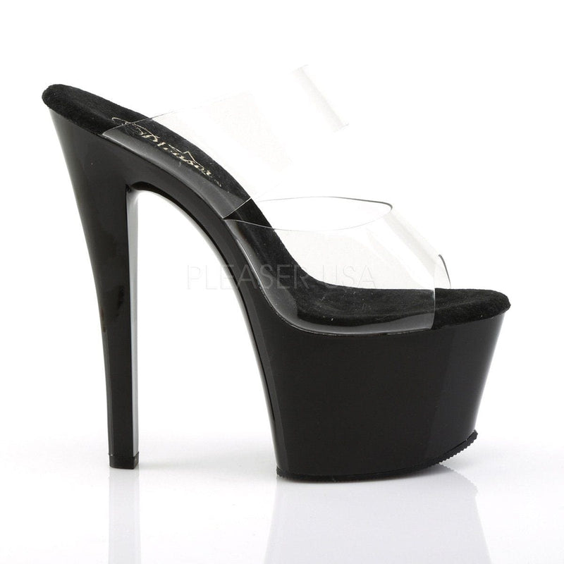 Pleaser SKY-302 Platform Slide (Clear/Black)