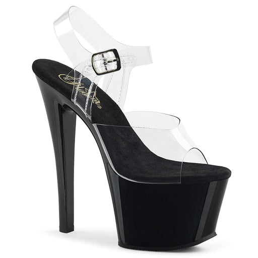Pleaser SKY-308 Platform Sandal (Clear/Black)