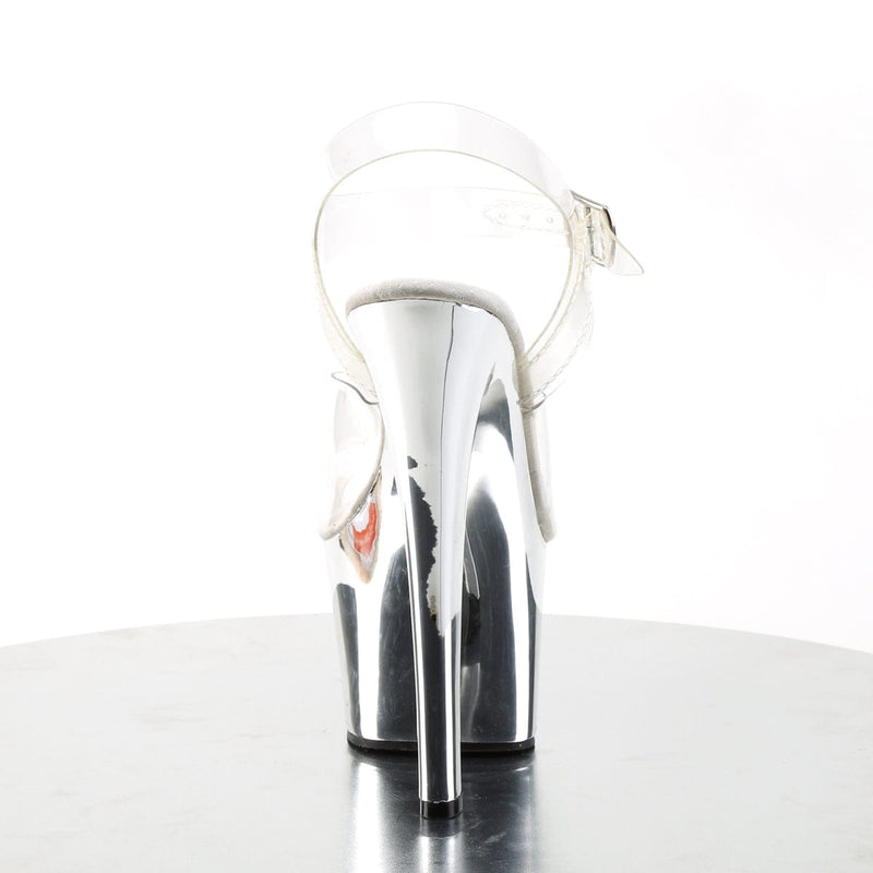 Pleaser SKY-308 Platform Sandal (Clear/Silver Chrome)