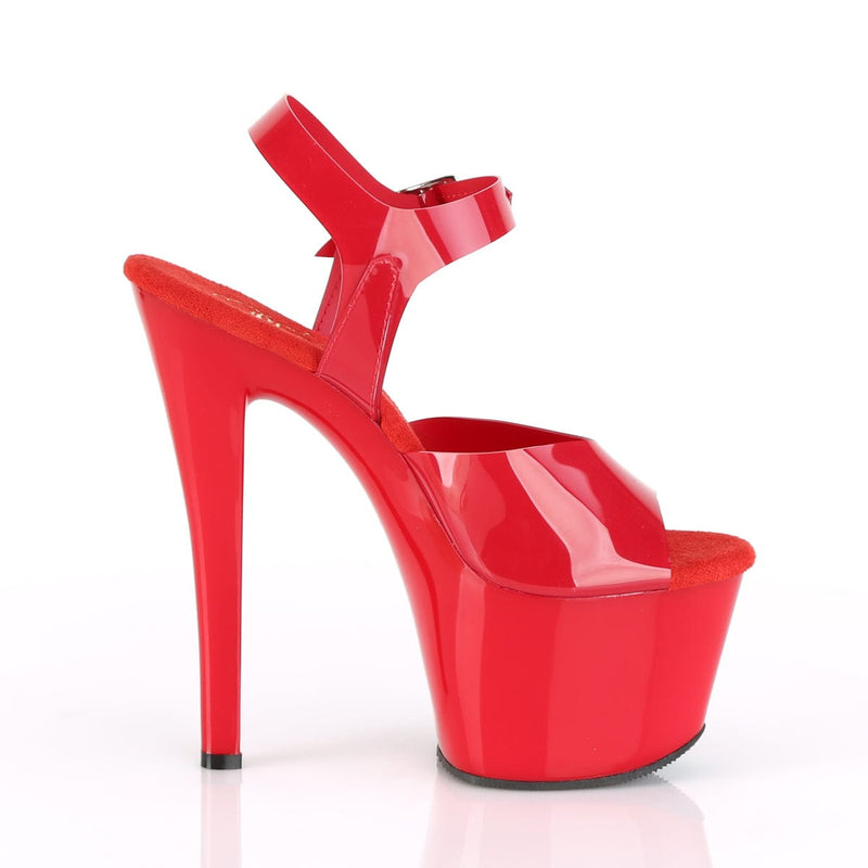 Pleaser SKY-308N Platform Sandal (Red (Jelly-Like) TPU/Red)