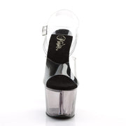 Pleaser SKY-308T Platform Sandal (Clear/Smoke Tinted)