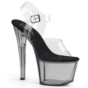 Pleaser SKY-308T Platform Sandal (Clear/Smoke Tinted)