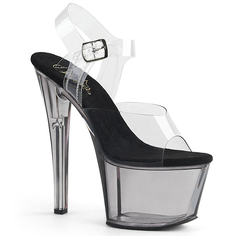 Pleaser SKY-308T Platform Sandal (Clear/Smoke Tinted)