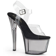 Pleaser SKY-308T Platform Sandal (Clear/Smoke Tinted)