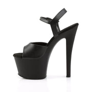 Pleaser SKY-309 Platform Sandal (Black Faux Leather/Black Matte)