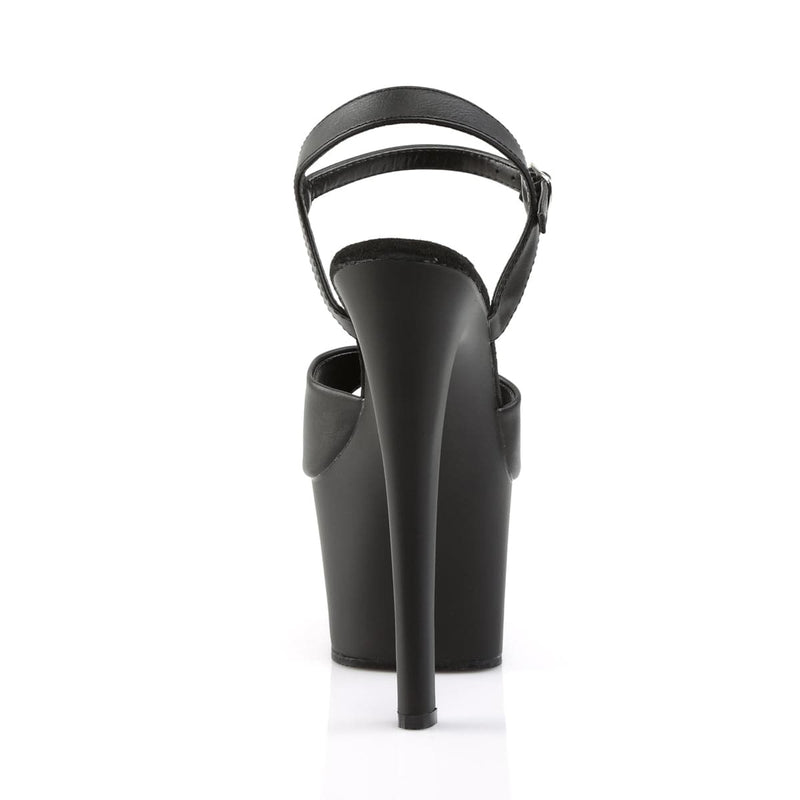 Pleaser SKY-309 Platform Sandal (Black Faux Leather/Black Matte)