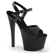 Pleaser SKY-309 Platform Sandal (Black Faux Leather/Black Matte)