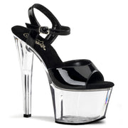 Pleaser SKY-309 Platform Sandal (Black Patent/Clear)