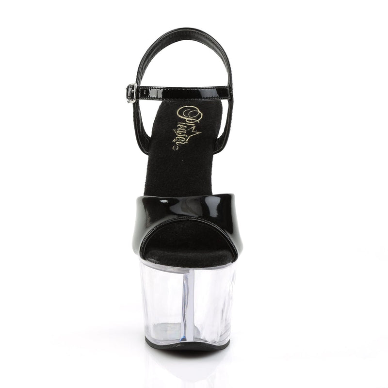 Pleaser SKY-309 Platform Sandal (Black Patent/Clear)