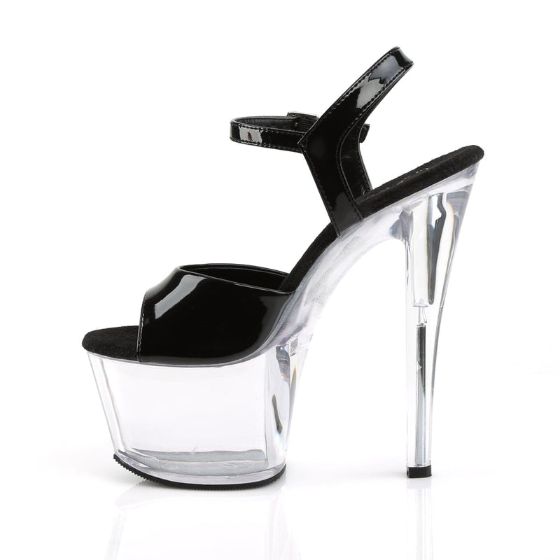 Pleaser SKY-309 Platform Sandal (Black Patent/Clear)