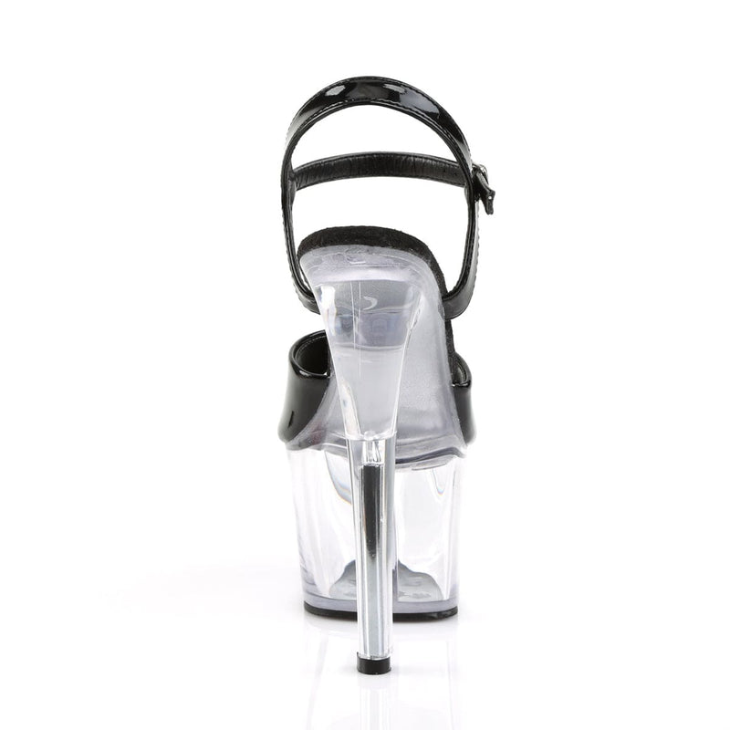 Pleaser SKY-309 Platform Sandal (Black Patent/Clear)