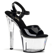 Pleaser SKY-309 Platform Sandal (Black Patent/Clear)