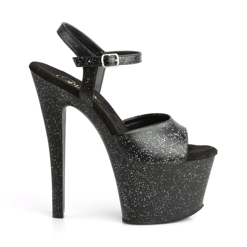 Pleaser SKY-309MMG Platform Sandal (Black Faux Leather/Black Matte)