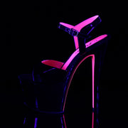 Pleaser SKY-309TT Platform Sandal (Black Patent/Black-Neon Hot Pink)