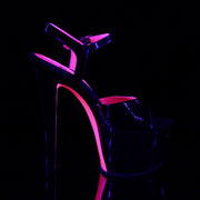 Pleaser SKY-309TT Platform Sandal (Black Patent/Black-Neon Hot Pink)