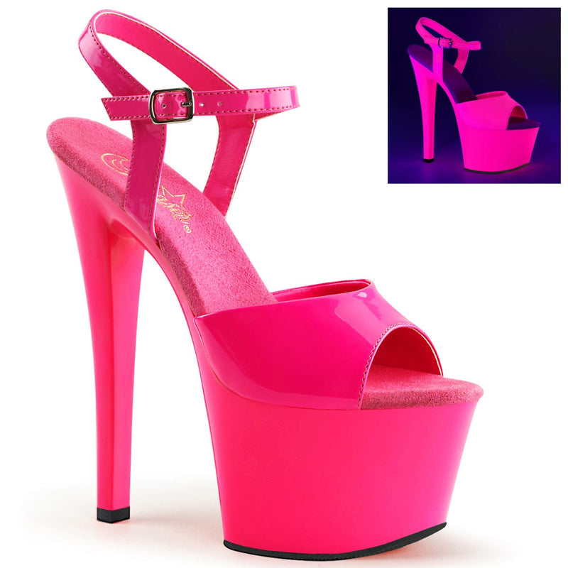 Pleaser SKY-309UV Platform Sandal (Neon Hot Pink/Hot Pink)