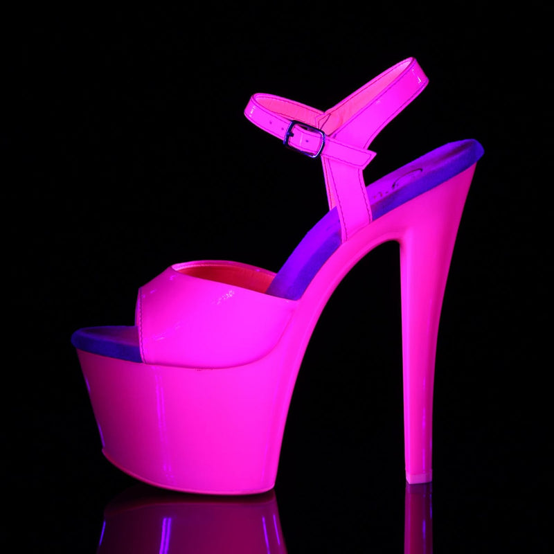 Pleaser SKY-309UV Platform Sandal (Neon Hot Pink/Hot Pink)