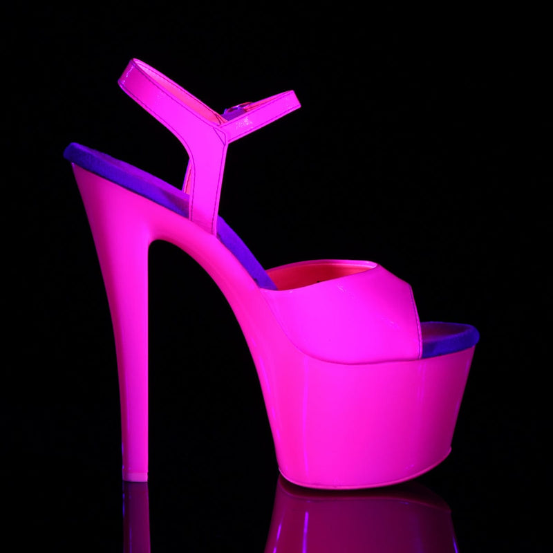 Pleaser SKY-309UV Platform Sandal (Neon Hot Pink/Hot Pink)