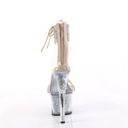 Pleaser SKY-327RSI Platform Sandal (Silver Multi Rhinestone-Nude/Silver Rhinestone)