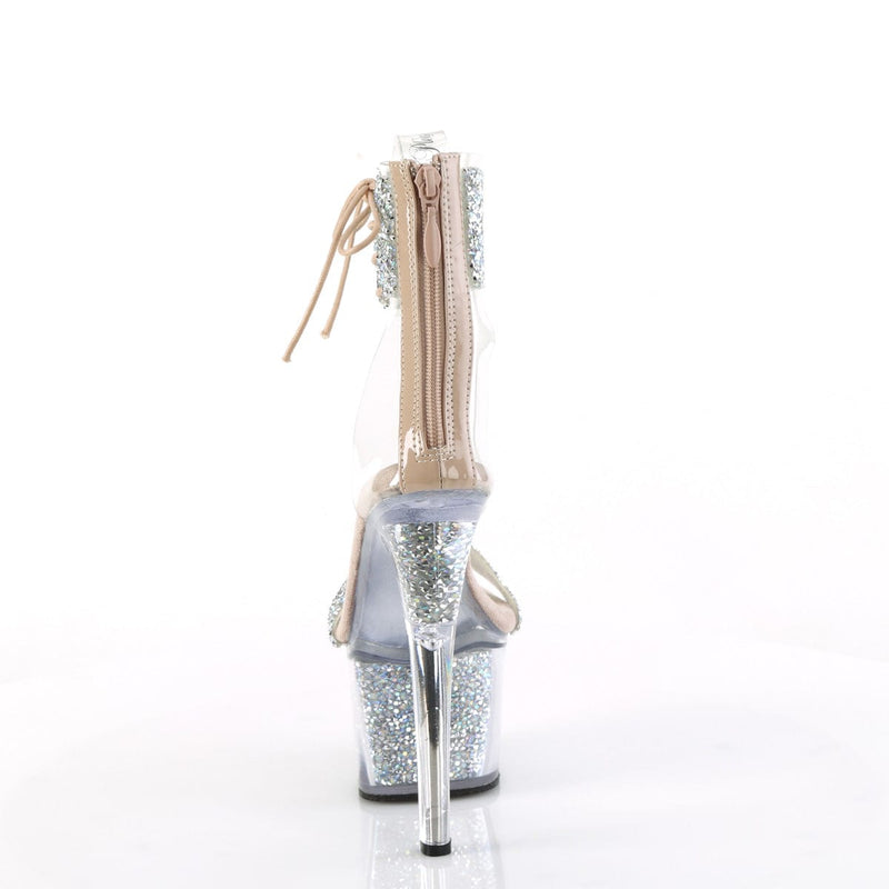 Pleaser SKY-327RSI Platform Sandal (Silver Multi Rhinestone-Nude/Silver Rhinestone)
