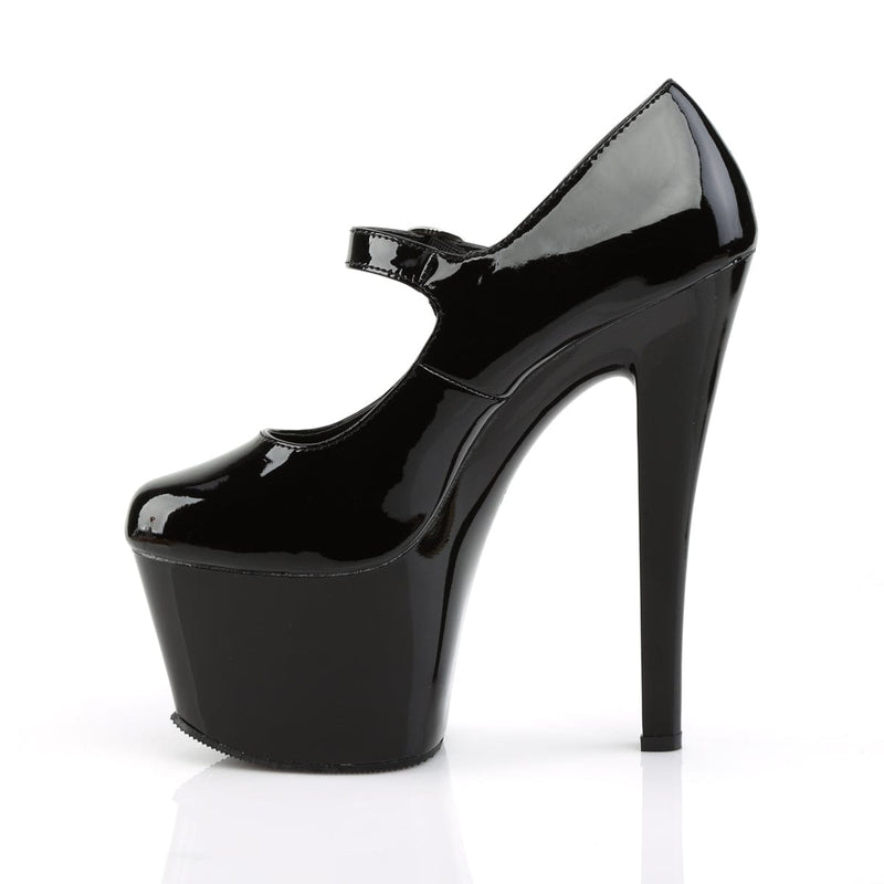 Pleaser SKY-387 Platform Pump (Black Patent/Black)