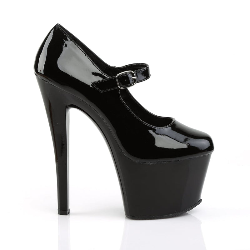 Pleaser SKY-387 Platform Pump (Black Patent/Black)