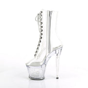 Pleaser SPECTATOR-1040C Platform Ankle Boot (Clear/Clear)