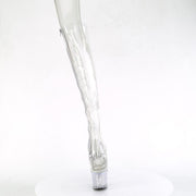 Pleaser SPECTATOR-3019C Platform Knee High Boot (Clear/Clear)