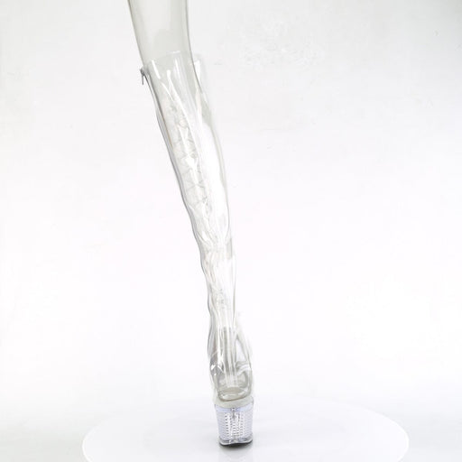 Pleaser SPECTATOR-3019C Platform Knee High Boot (Clear/Clear)