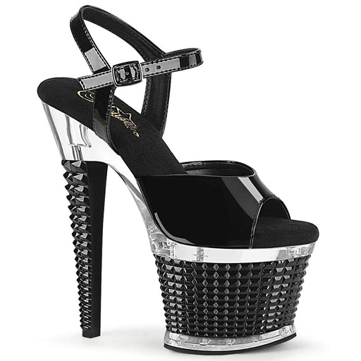 Pleaser SPECTATOR-709 Platform Sandal (Black Patent/Clear-Black)