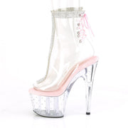 Pleaser STARDUST-1018C-2RS Platform Ankle Boot (Clear-Baby Pink/Clear)