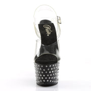 Pleaser STARDUST-708 Platform Sandal (Clear/Black)