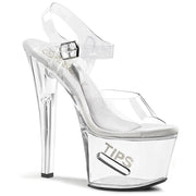Pleaser TIPJAR-708-5 Platform Sandal (Clear/Clear)
