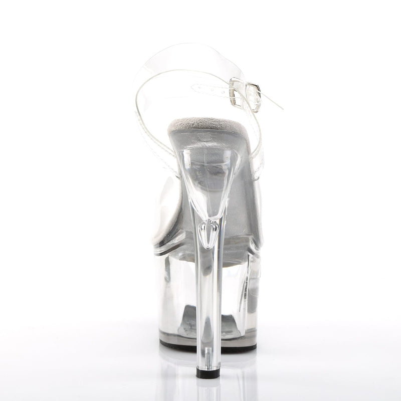 Pleaser TIPJAR-708-5 Platform Sandal (Clear/Clear)