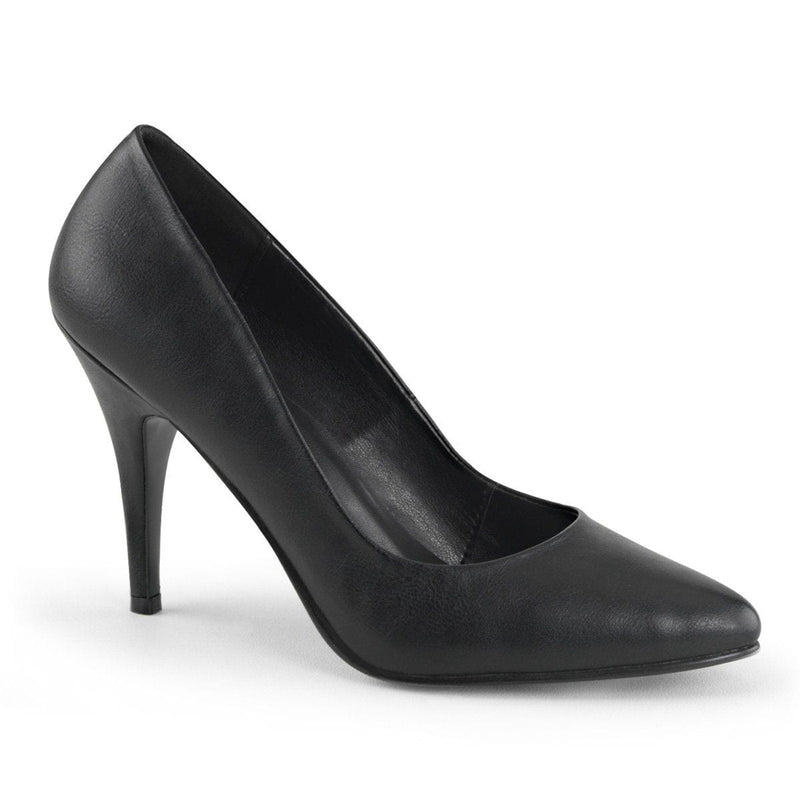 Pleaser VANITY-420 Pump (Black Faux Leather)