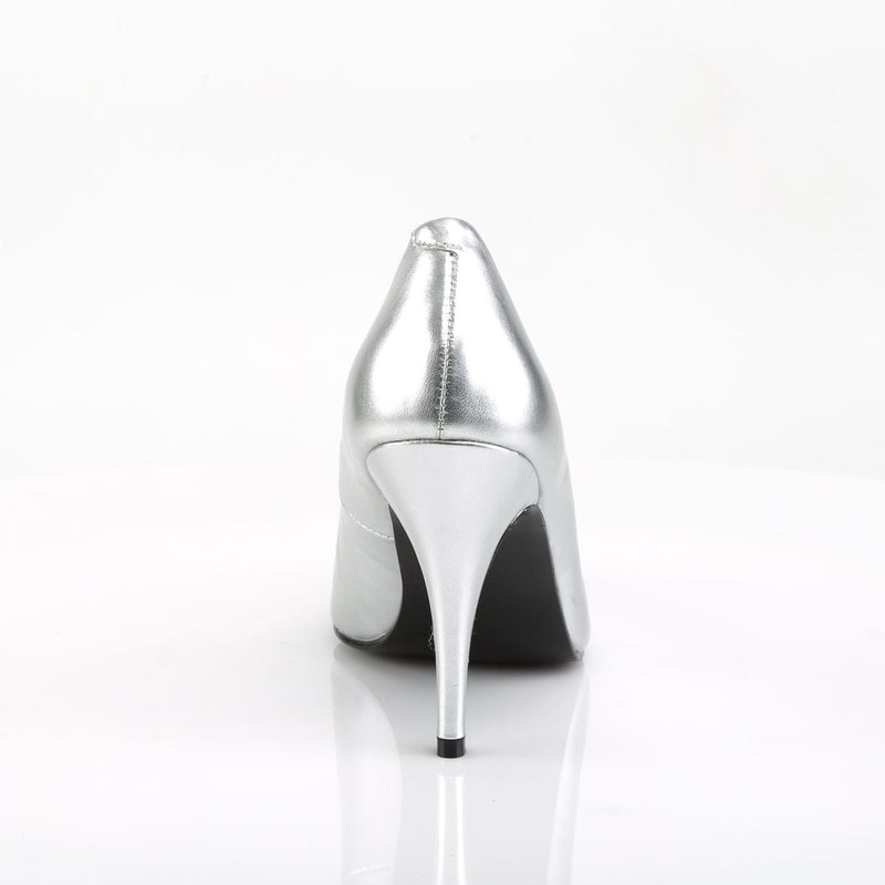 Pleaser VANITY-420 Pump (Silver Faux Leather)