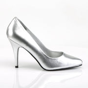 Pleaser VANITY-420 Pump (Silver Faux Leather)