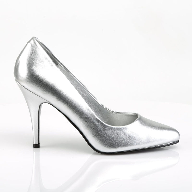 Pleaser VANITY-420 Pump (Silver Faux Leather)