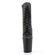 Pleaser XTREME-1020 Platform Ankle Boot (Black Faux Leather/Black Matte)