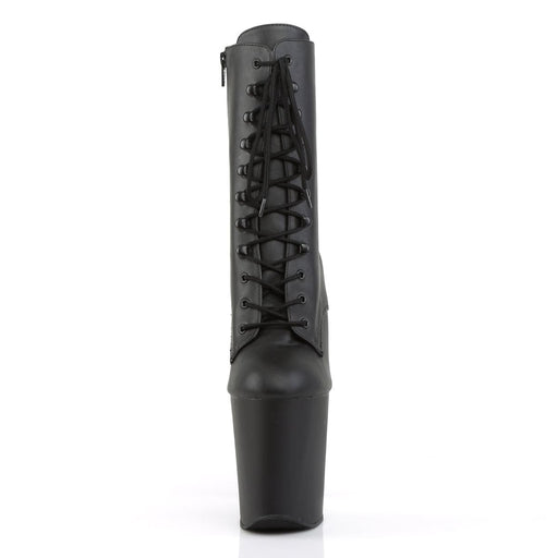 Pleaser XTREME-1020 Platform Ankle Boot (Black Faux Leather/Black Matte)