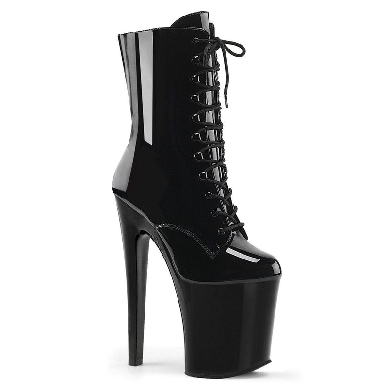 Pleaser XTREME-1020 Platform Ankle Boot (Black Patent/Black)