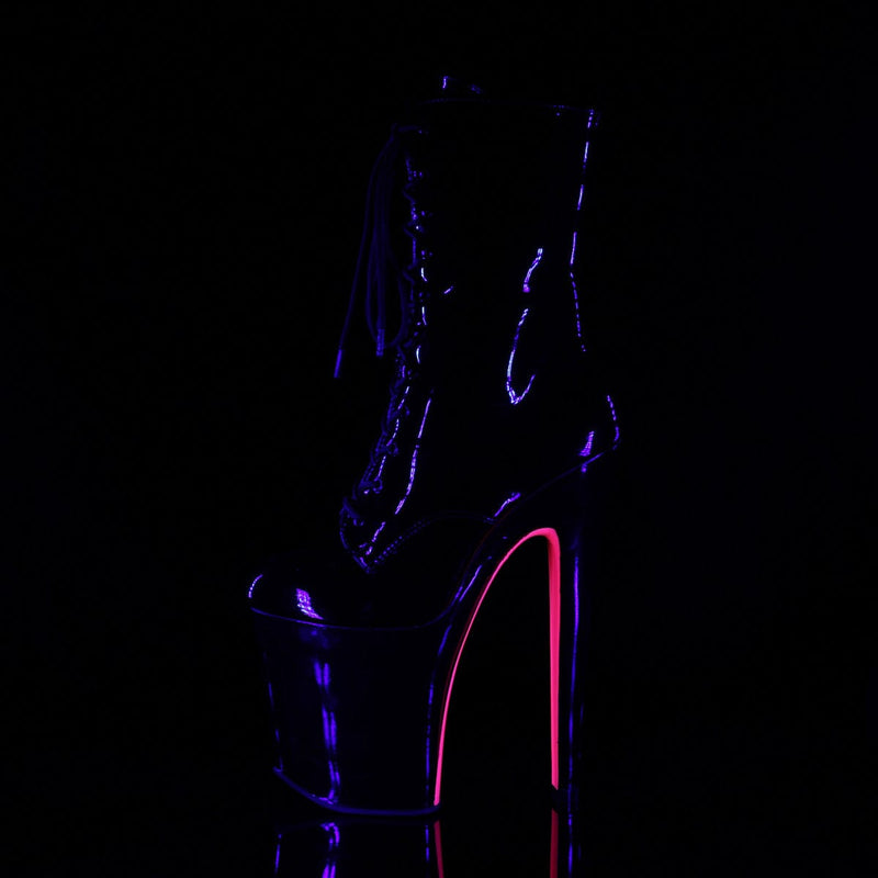 Pleaser XTREME-1020TT Platform Ankle Boot (Black Patent/Black-Neon Hot Pink)
