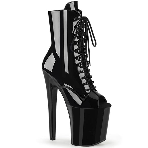 Pleaser XTREME-1021 Platform Ankle Boot (Black Patent/Black)