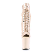 Pleaser XTREME-1021 Platform Ankle Boot (Nude Patent/Nude)