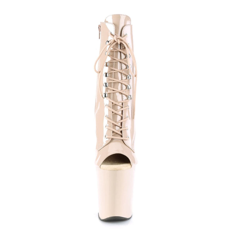 Pleaser XTREME-1021 Platform Ankle Boot (Nude Patent/Nude)