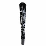 Pleaser XTREME-3010 Platform Thigh High Boot (Black Patent/Black)