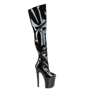 Pleaser XTREME-3010 Platform Thigh High Boot (Black Patent/Black)